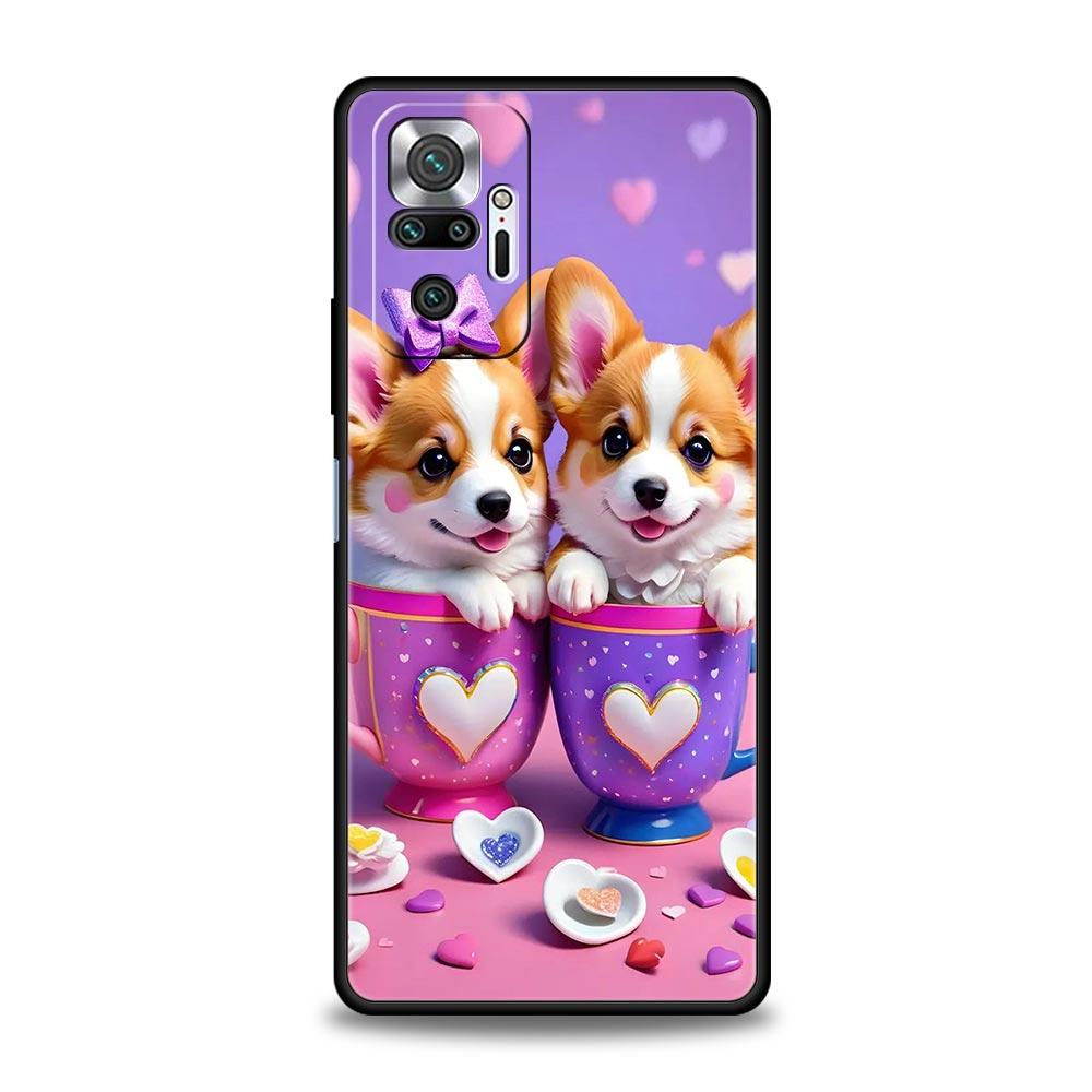 

Cute Corgi Dog Phone Case Cover for Redmi 14C 10C Note 15 14 13 12 10 11 K40 Pro Plus 5G Shockproof Soft TPU Shell Fundas Capas Note 10 Pro