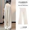 Plus Size Chenille Maternity Wide Leg Pants for Tall Women, 200 Lbs Support, Extra Long Corduroy for Spring To Autumn