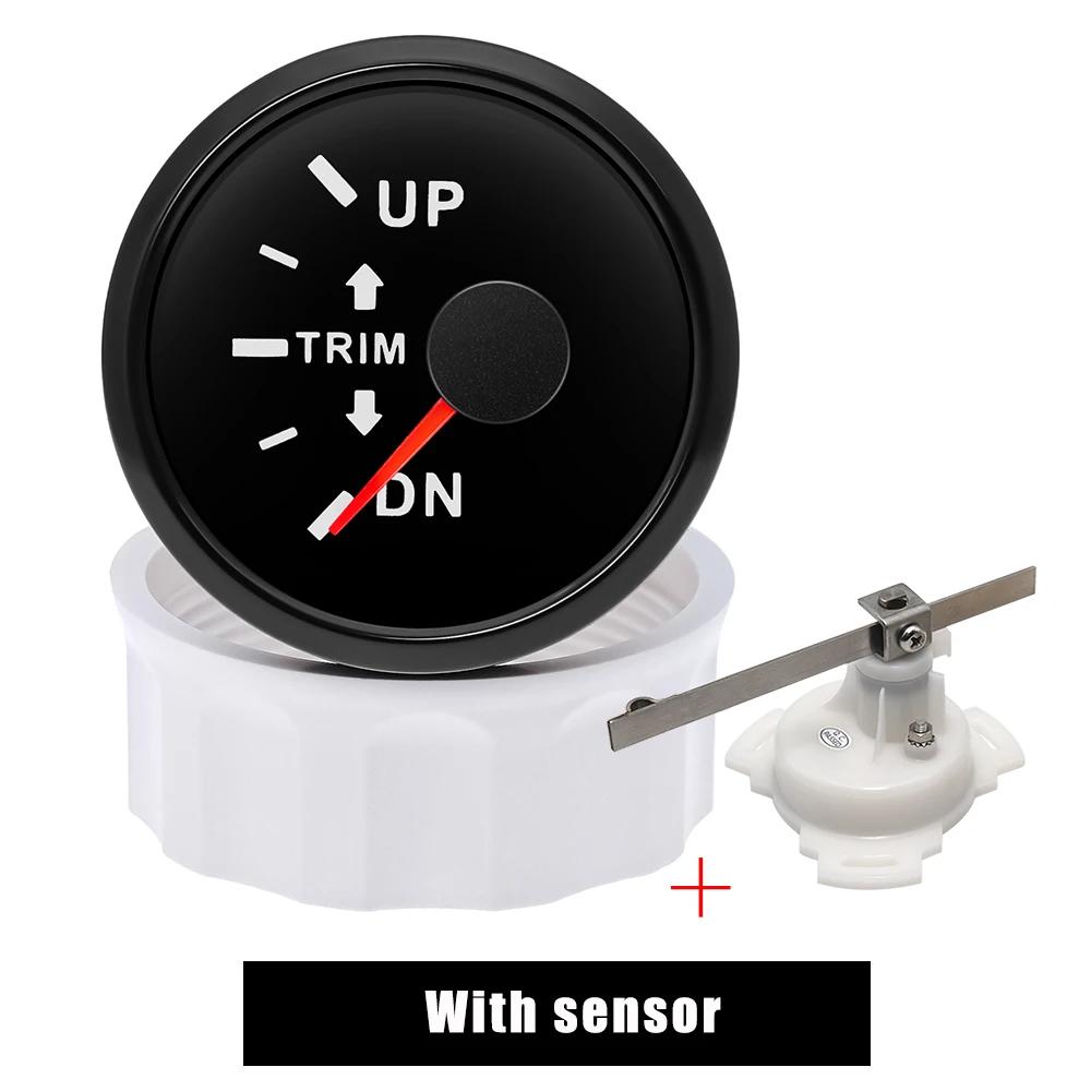 0-190 Ohm 52mm UP-DN Right Side Trim Meter Waterproof Trim Gauge with Red Backlight Stainless Steel Bezel Car Accessories