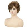 Curly Wig with Bangs Synthetic Natural Short Wigs for Women Heat Resistant Fiber Costume Wigs Cosplay Mommy Wigs Daily Use
