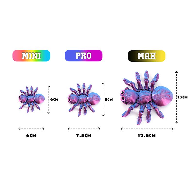 Flexible 3D Printed Articulated Spider Sculpture Poseable Jointed Spider Figurine Creative Desk Decor Ornament