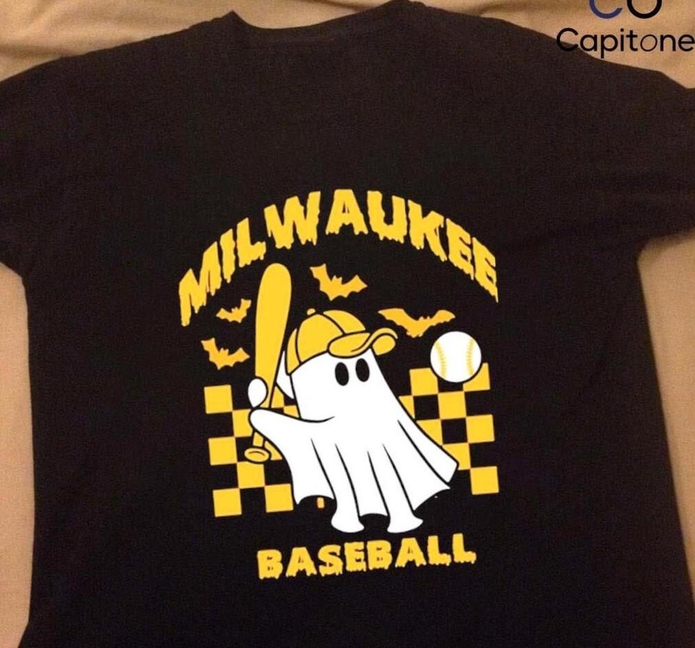Milwaukee Brewers ghost boo halloween Cotton Unisex Size S-4XL T-shirt VN2270 Unisex T-Shirt XXL