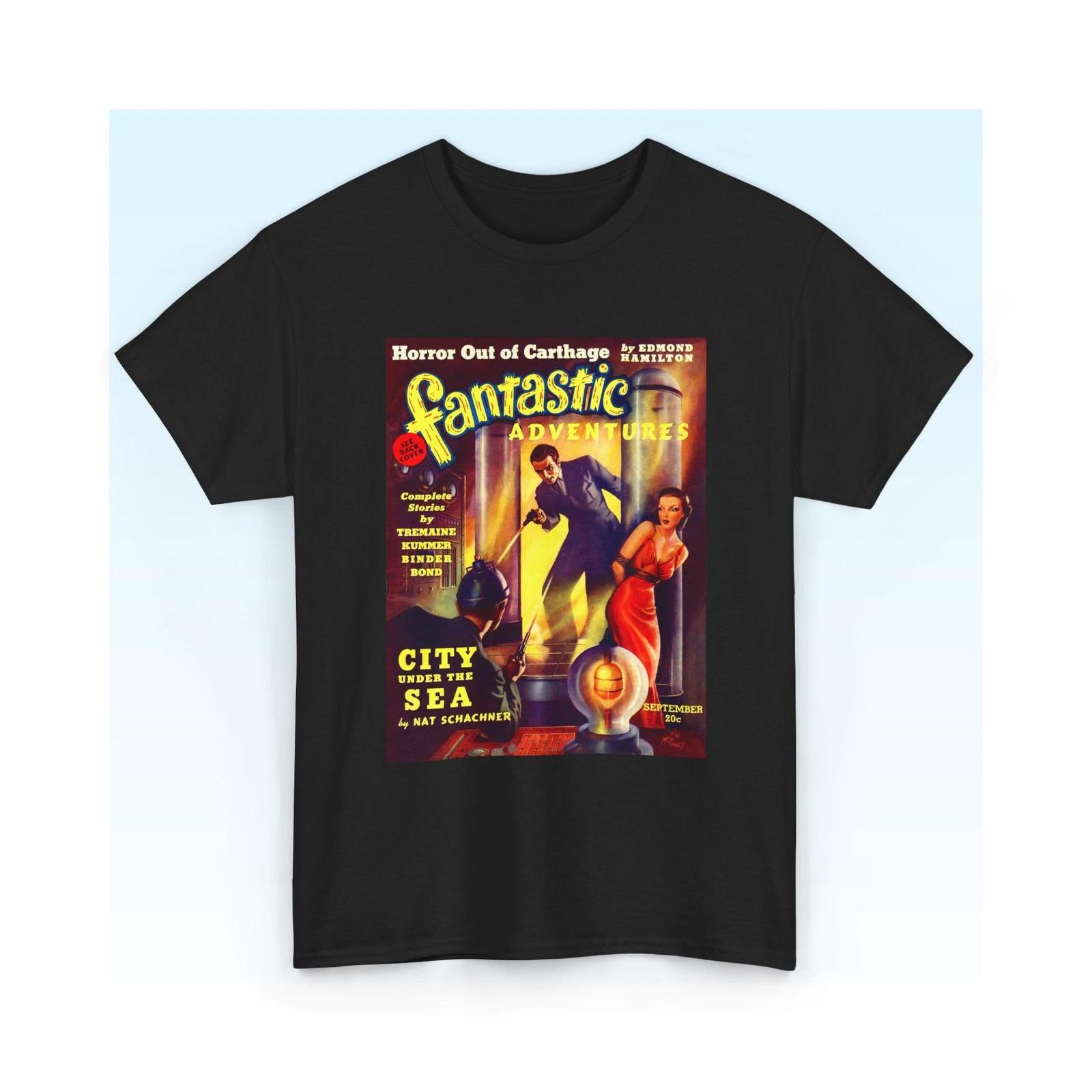 Fantastic Adventures Vintage Comic Book Cover T-Shirt S-5XL 3XL
