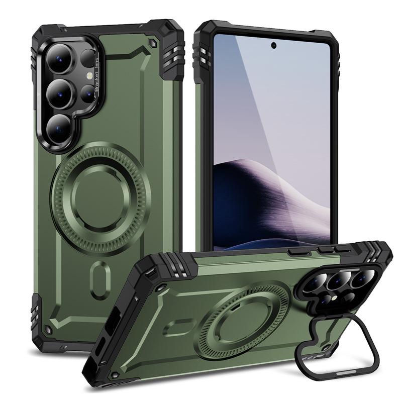 Magnetic Lens Bracket Case for Samsung S25 Ultra/S25 Edge/S24, Drop-Proof A56