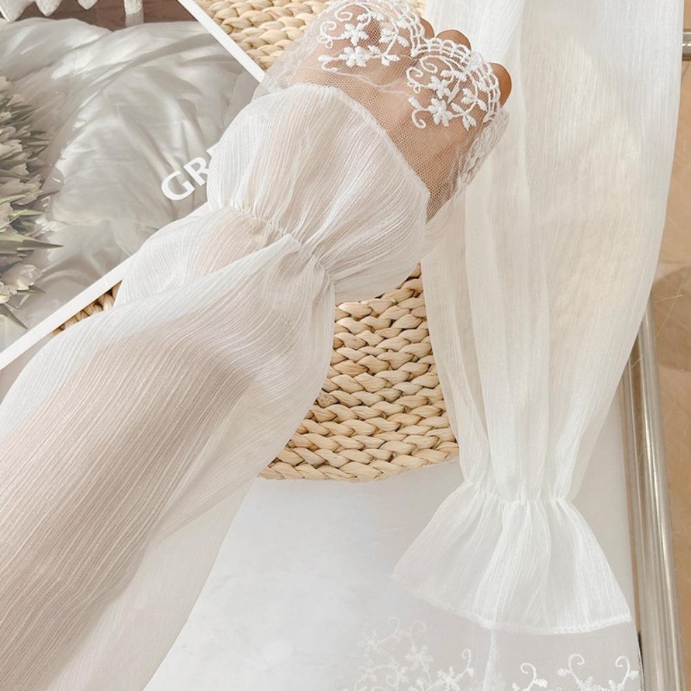 Anti-UV Driving Gloves Breathable Floral Lace Gloves Fashion Sun Sleeves