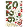 2026 HAPPY N EW YEAR Merry Christmas Green  Needle Bell Window Sticker Holiday Indoor And Outdoor Glass Door And Window Static Sticker