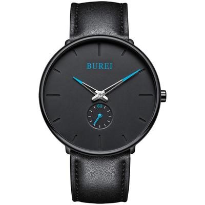 BUREI Herrenuhr, Schwarz, Schlicht, Stilvoll, Beliebt, Wasserdicht, Markenname, Uhr V