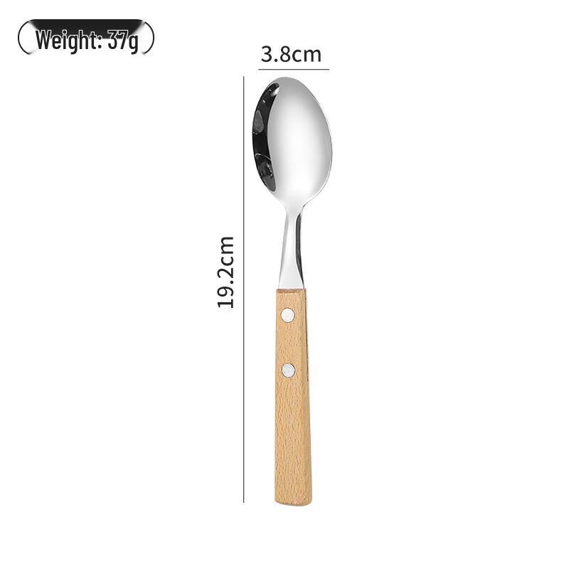 ZISIZ Beechwood Handle 304 Stainless Steel Cutlery