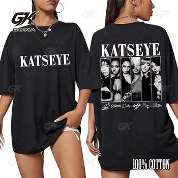Vintage Korean Style Katseye Graphic T Shirts Kpop Tops Men Women Popular Unisex Clothes T-shirt T Shirts Streetwear