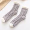 7 Pairs Solid Color Autumn Winter Coral Velvet Pink Socks Women Warm Thickened Sleep Floor Socks for Ladies