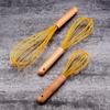 Baking Home Wooden Handle Manual Silicone Cream Stirring Frother Whisk Mixer Blender Egg Beater