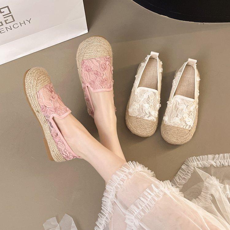 [Youshilai] Xiaoxiangfeng fisherman shoes women's 2025 summer new Korean version flat-bottomed versatile hollow single shoe mesh yarn