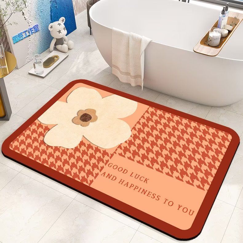 Diatom Mud Absorbent Soft Floor Mat for Bathroom and Household Use, Anti Slip Bathroom Door Mat Feet