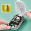 Portable Multiple Pill Cutter with Storage Box Pill Crusher Adjustable Pill Splitter Stainless Steel Cutting Blade Organizer Box