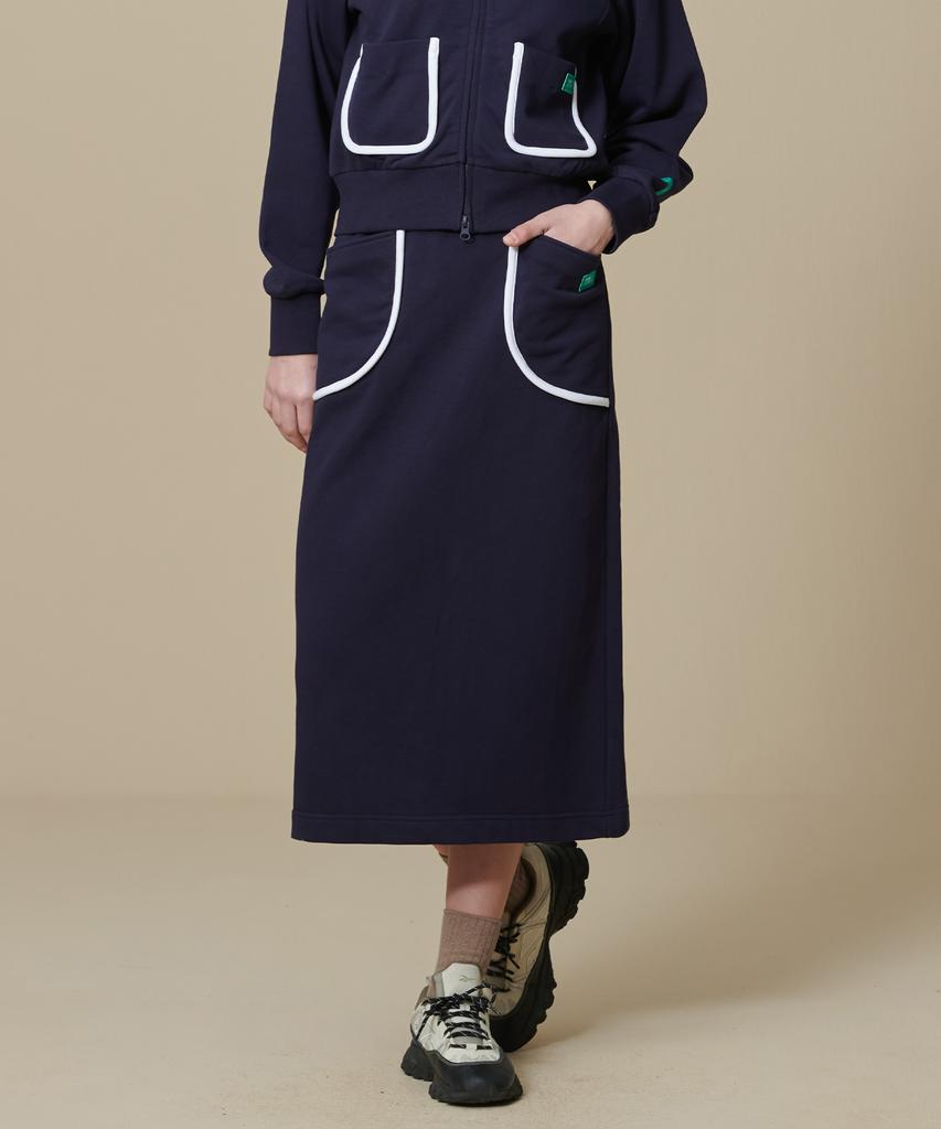 Bbc Earth W Terry Long Skirt_Navy