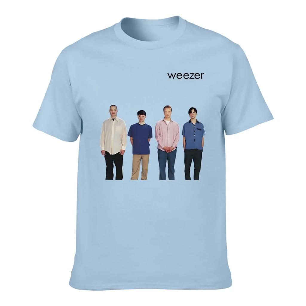 Weezer 1994 Album Nadruk Zespołu Koszulka Męska Letnia Hip-hop Ulica Codzienny Luźny T-shirt Oversize Okrągły Dekolt Krótki Rękaw Top
