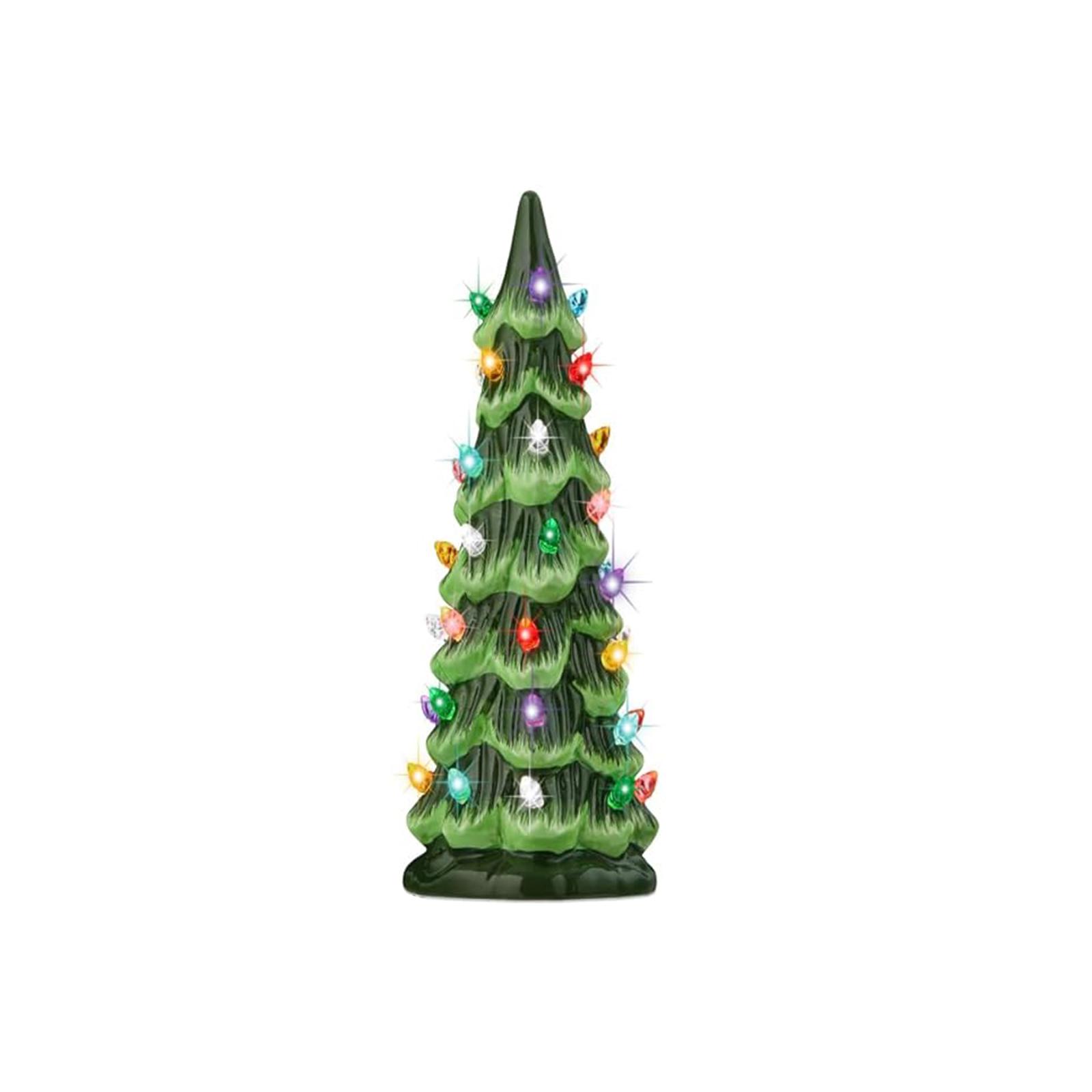 

Christmas Decorations Tree LED Warm/Multicolored Lights Hand-Painted Resin Christmas Tree for Christmas Home Tabletop 20 25 30cm 20cm