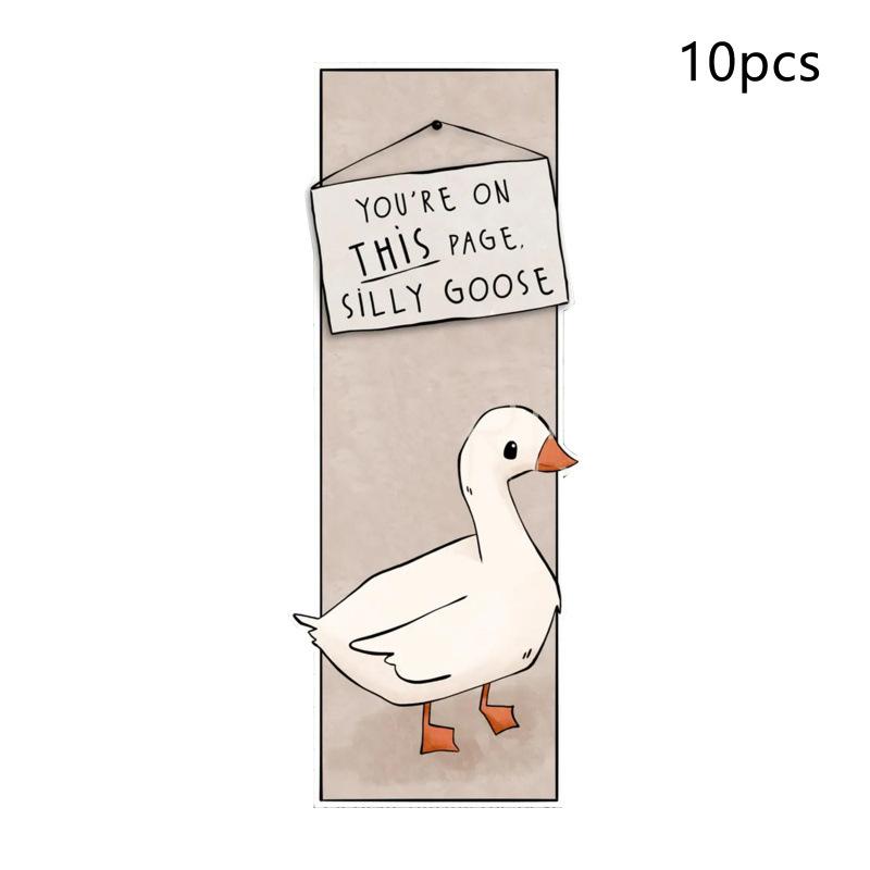 

Cute White Goose Bookmark Cartoon Animated Colored Paper Clip Book Mark Reading Lovers Stationery School Learning Supplies Gift