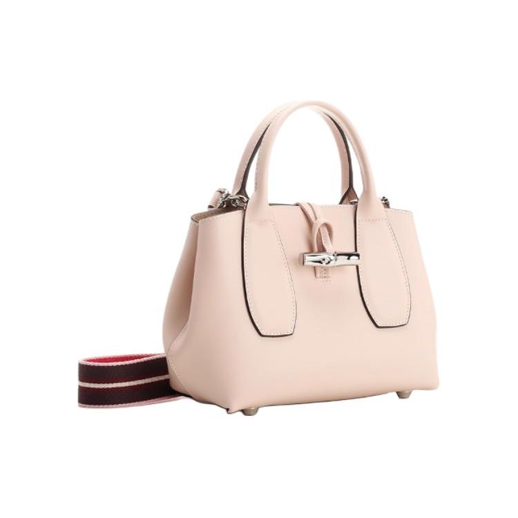 Longchamp Le Roseau 22 Bamboo Buckle Closure Small Calfskin Shoulder Tote Bag Women Handbags Light-Pink 10095HCNP53