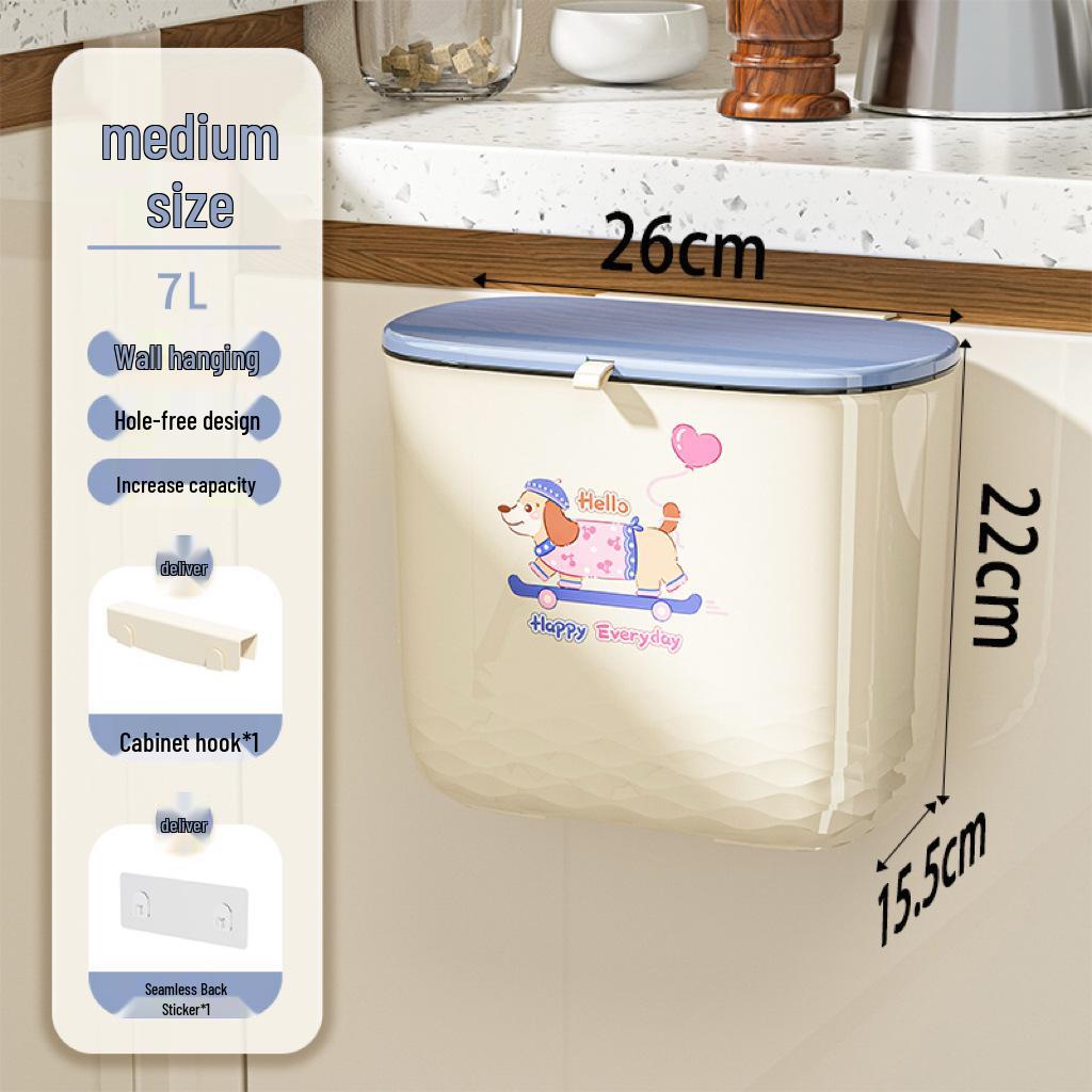 

2026 Wall-Mounted Lidless Trash Can for Kitchen & Bathroom - No Bending Required Standard
