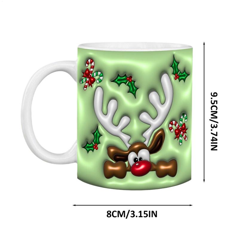 Christmas Character Cups Ceramic Holiday Coffee Mugs 3D Christmas Mugs Christmas Mugs Santa Cups For Hot Coffee Cold Tea Friends