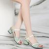 Women's Sandals Fashion Soft Leather High Heeled Sandals Summer Gentle Style Thick Heeled Women's Shoes