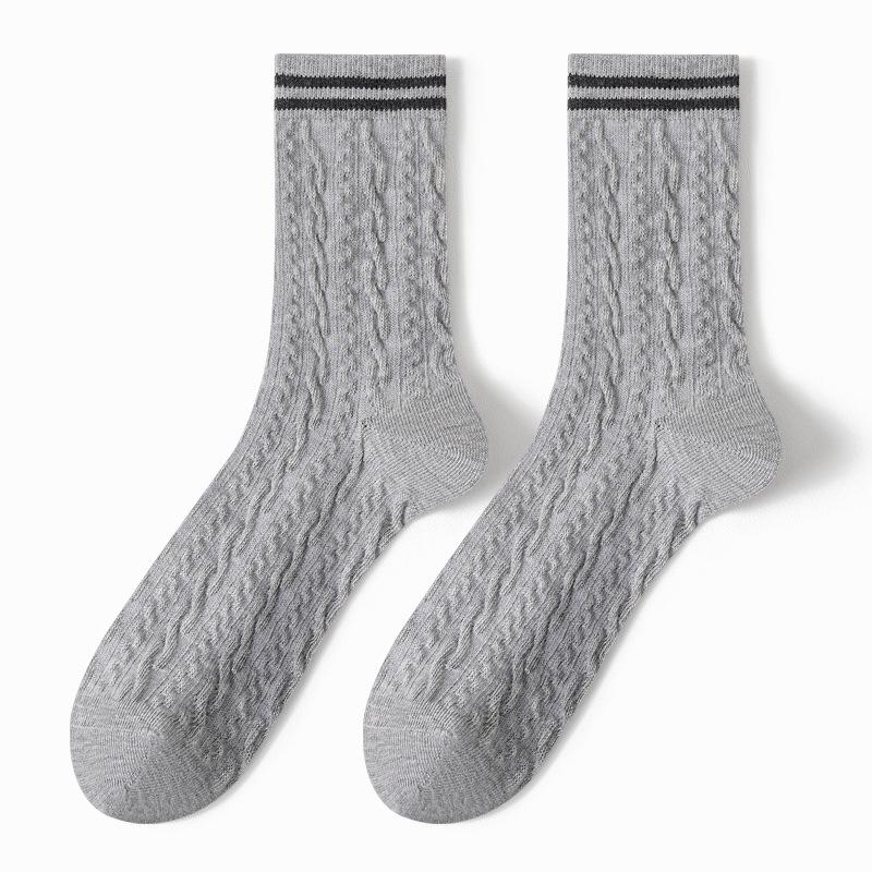 Female Autumn and Winter Trend Twist Anti Bacterial Deodorant Tube Socks