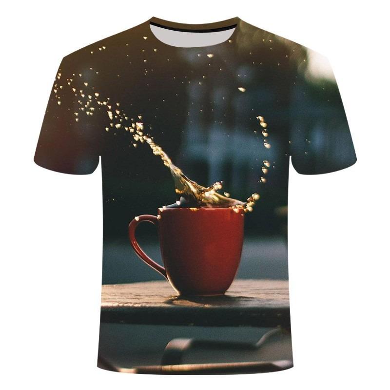 Pivo Digitálně Potištěné Tričko Pánské Dámské Trendy Tričko s Krátkým Rukávem