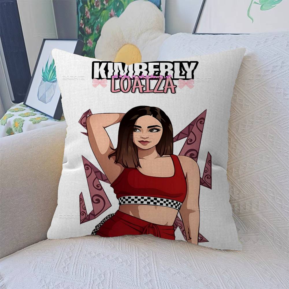 K-Kimberly L-Loaiza Pillow Covers Cartoon Sofa Decorative Home Double-sided Printing Short Plush Cute Cushion Cover