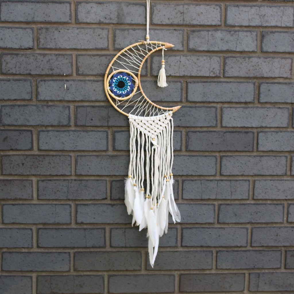 Dream Catcher Macrame Moon Wall Hanging Evil Eye