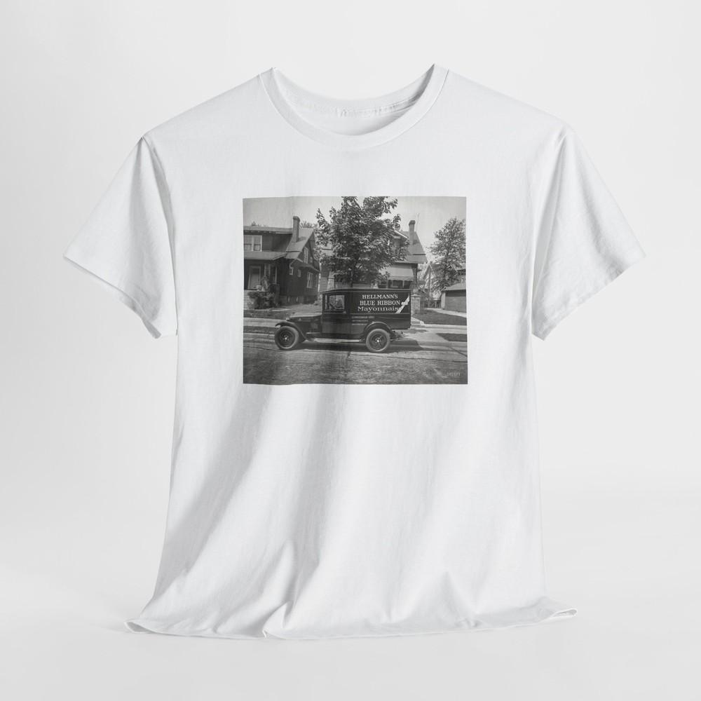 

Vintage Truck Tshirt Tops Tee - Classic Blue Ribbon Mayonnaise Tshirt, Retro Schwarzmann XL