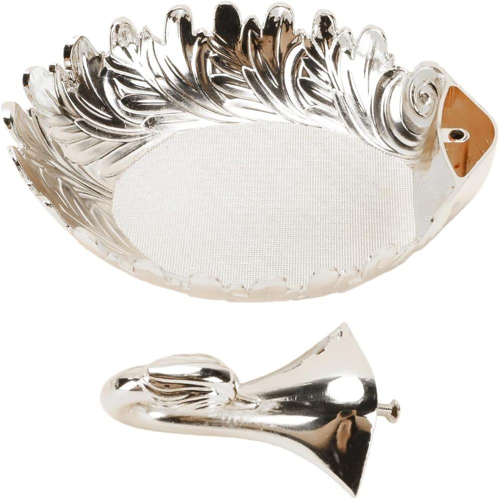 Zinc Alloy Fruits Serving Bowl Oval Cookie Storage Dish Antique Candy Serving Tray Hotel Bar