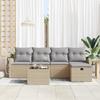 VidaXL Set of 6 Garden Sofas with Beige Cushions In Rattan 3359069