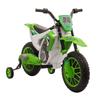 Moto per Bambini, Moto Elettrica, Autonomia 45 Minuti, con Rotelle di Supporto, da 3 Anni, Verde+Bianco, 106,5 x 51,5 x 68cm