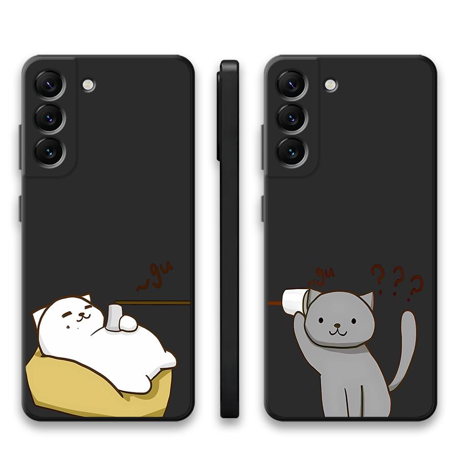 Cartoon Cat Matching Couple Phone Case for Samsung Galaxy A53 A22 A51 A35 A54 A21s A52 A55 A72 A24 A73 A56 A33 A25 A25 A23 A35