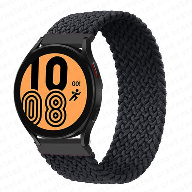 20mm 22mm Band for Samsung Galaxy watch 6 7 4 5 pro active 2 Gear S3 braided solo loop bracelet correa Huawei watch GT 2 3 strap