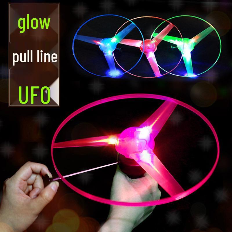 Large Light-Up Flying Saucer UFO Frisbee: Flashing Fairy Bamboo Dragonfly Toy for Kids