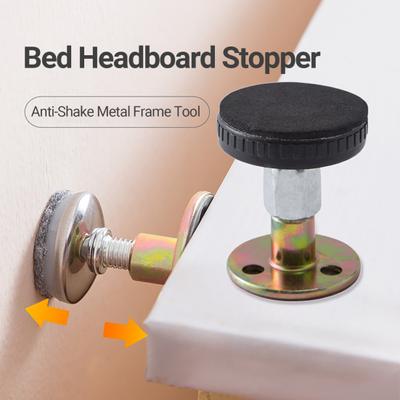 Bed Headboard Stopper Adjustable Threaded Self-adhesive Bed Anti-Shake Metal Frame Tool for Home