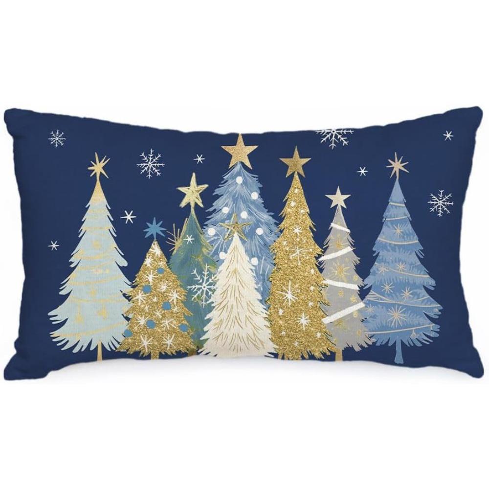 

Дышащий чехол на подушку с рисунком рождественских елок, чехол на подушку с рождественской елкой, домашний декор Style 6