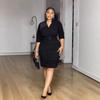 European & American Women's V-Neck Pleated Beaded Ruffle Bodycon Dress - Spring/Summer 2026 Collection