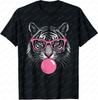 Tiger Face Pink Sunglasses Wild Animal Jungle Mens and Womens Tshirt Funny Printed Shirt