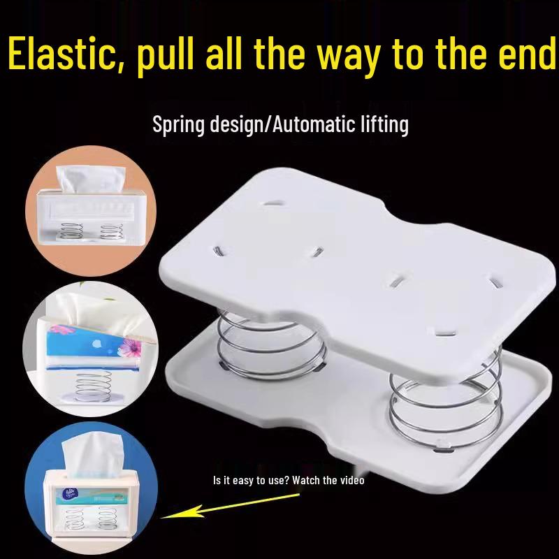 Spring-Base Tissue Box with Lift-Assist for Home & Restaurant