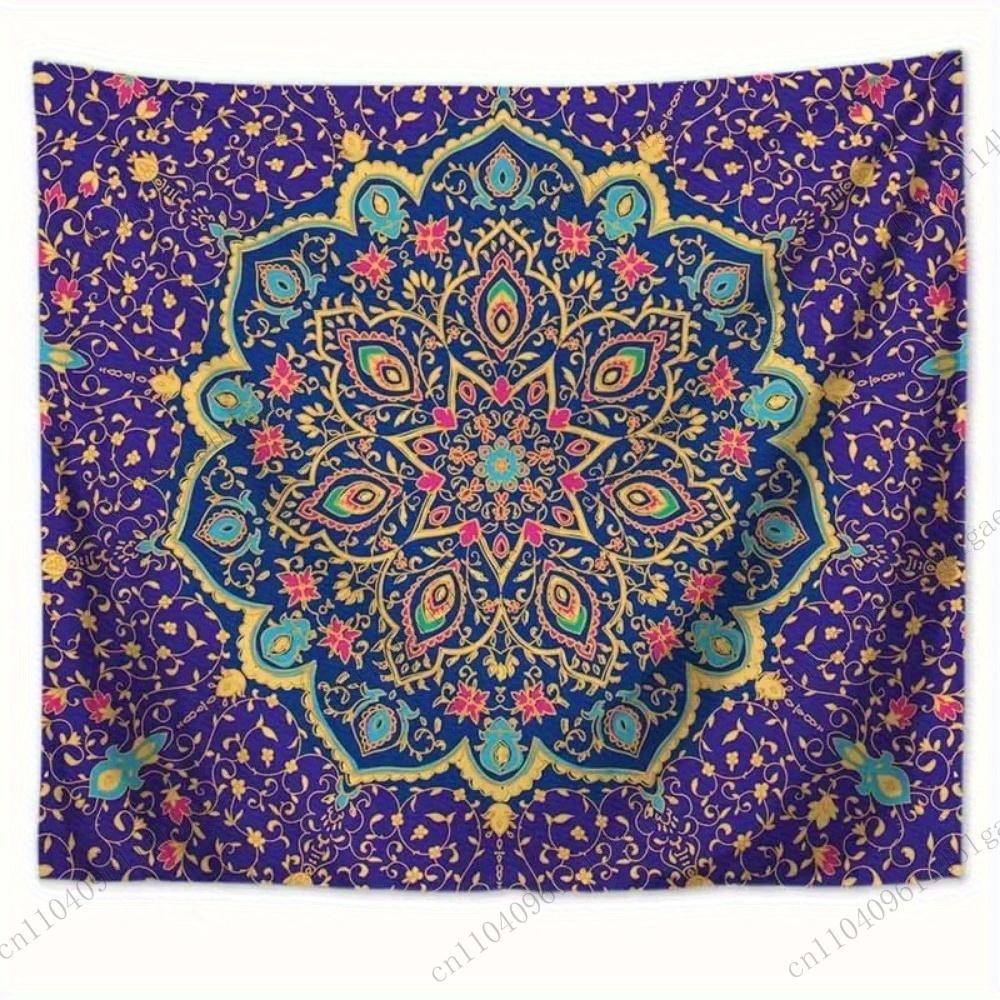 

Золотой гобелен-мандала Отличное украшение для дома Спальня Общежитие Настенное украшение Фоновая ткань Подарок на фестиваль 29x37in