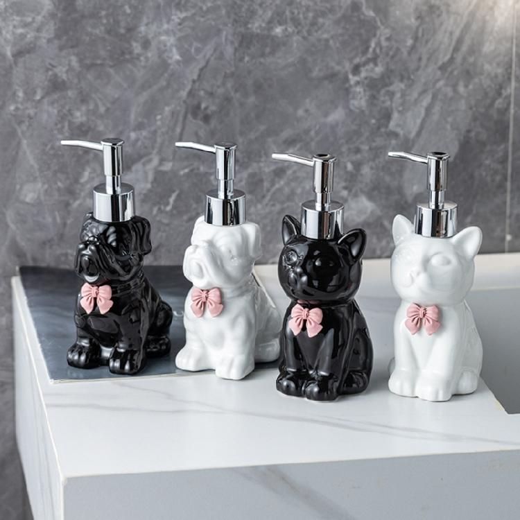 Lovely Cats Design Soap Dispenser Easy Maintenance Soap Holder with Press Pump For Household Countertop Organization