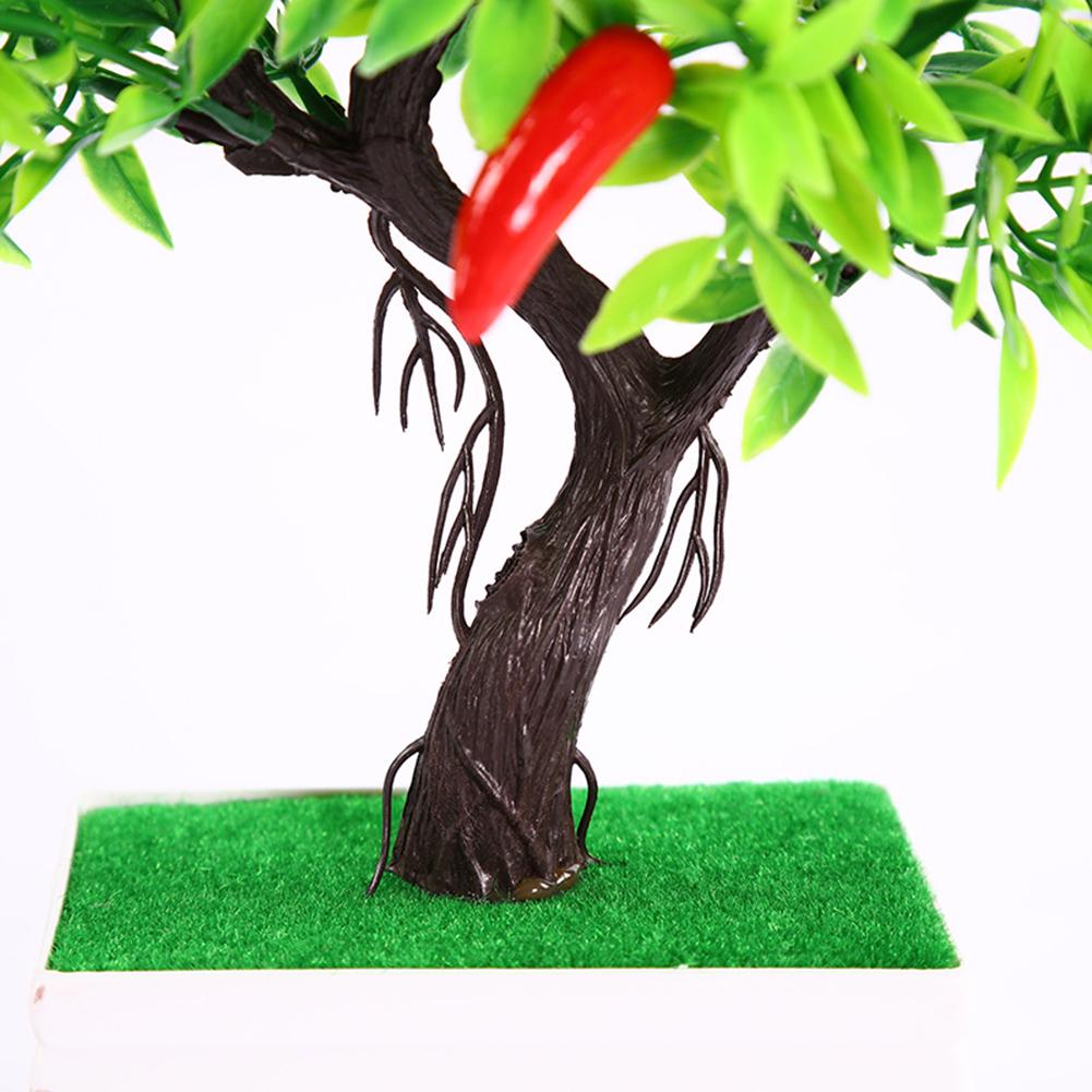 1 Stück Künstliche Pflanze Chili-Baum Miniaturlandschaft Hochzeitsfeier Heim Schreibtisch Bonsai Dekor Weihnachtsornament