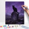 Halloween Digital Oil Painting Black Cat On Tombstone Coloring Painting Hand Painting Home Decoration