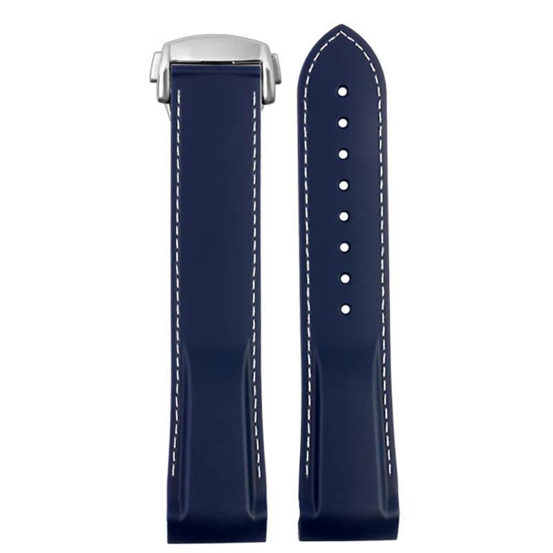 20 22mm For Hamilton Kaki Navy Frogman H777050 H778050 H77805335 Curved End Rubber Watch Band Strap Men Diving Silicone Bracelet