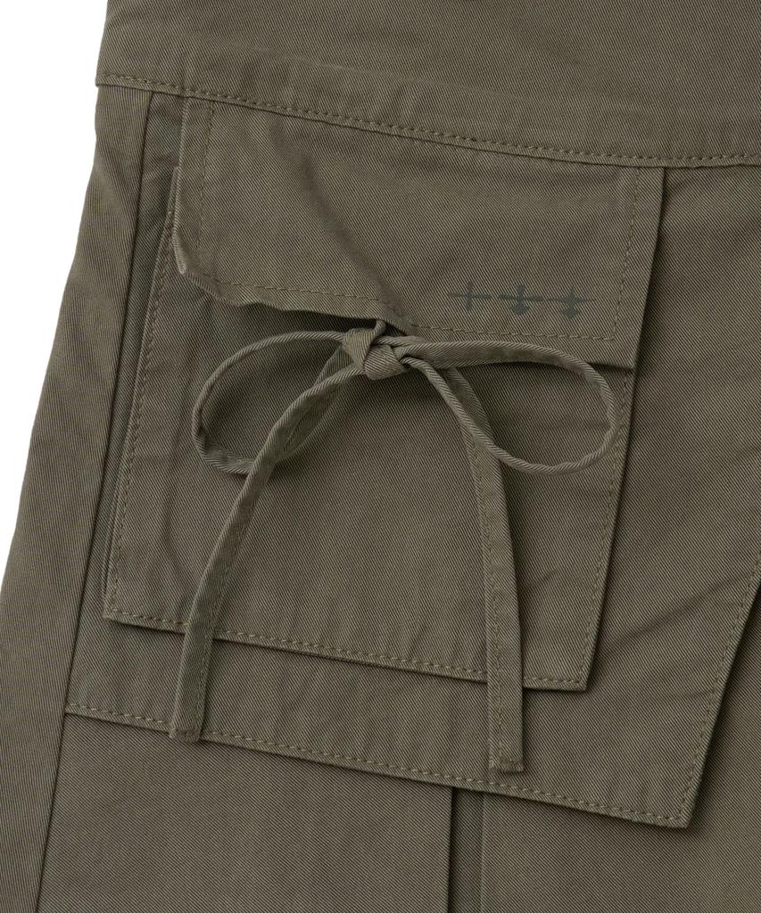 Lougeu Ribbon Pocket Mini Skirt_Khaki