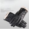New Autumn and Winter Women's Leather Gloves for Warmth and Velvet Cold Protection Outdoor Fashionable Bows and Cold Touch Screen Leather Gloves