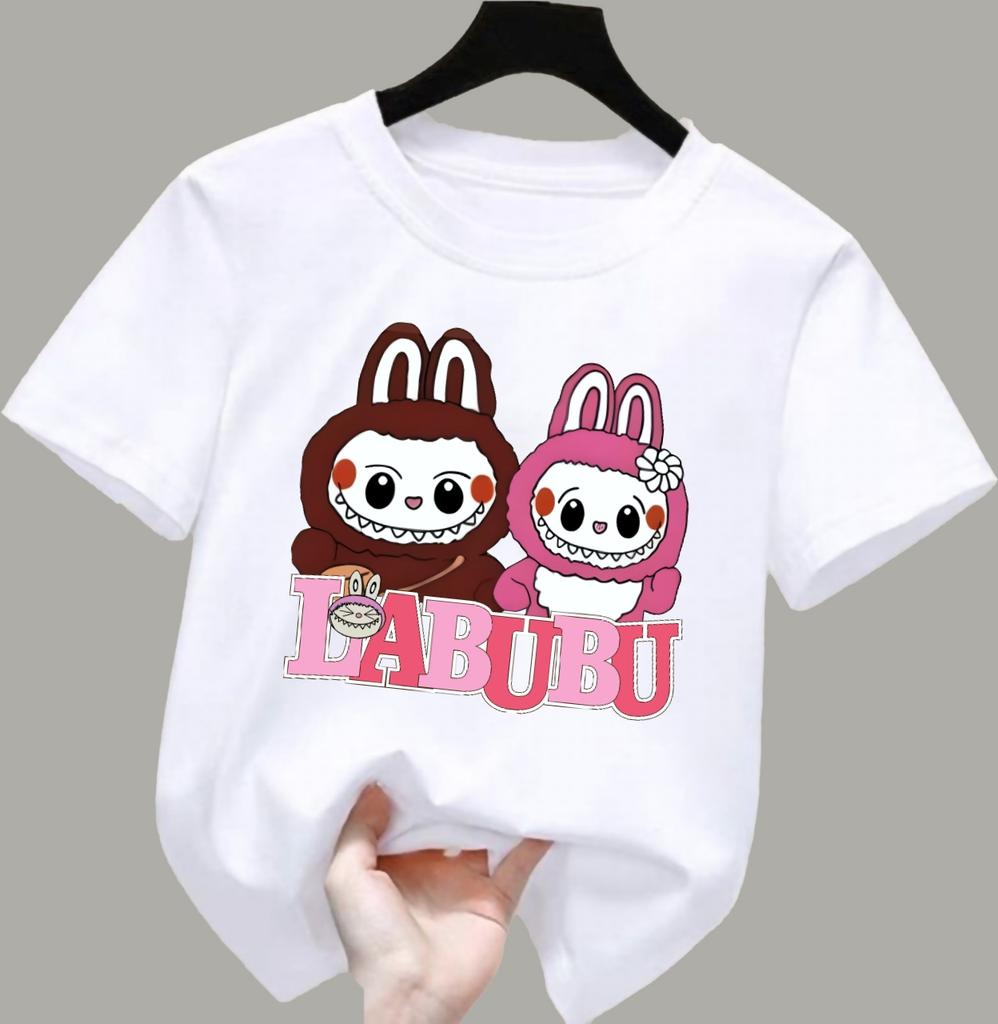 Unisex short-sleeved labubu printed T-shirt casual fashion top